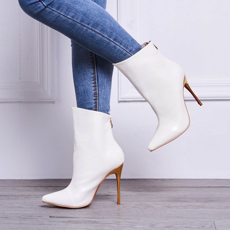 Damskie Buty Na Ultra Wysokim Obcasie White Point Toe