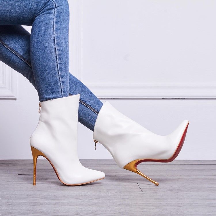 Damskie Buty Na Ultra Wysokim Obcasie White Point Toe