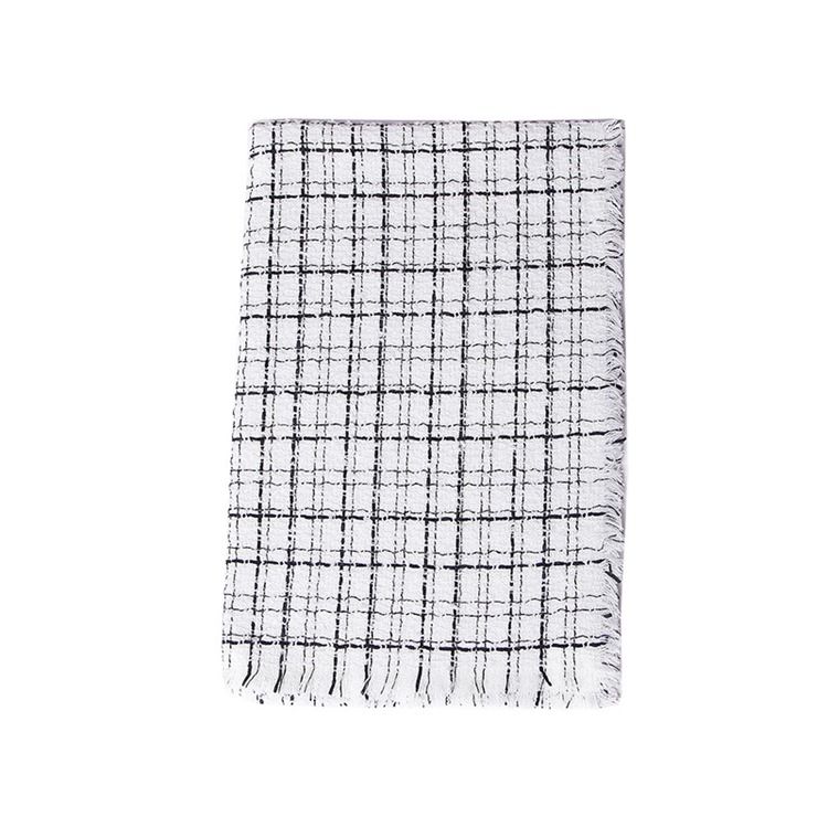 Acryl Quaste Plaid Warme Damen Schals