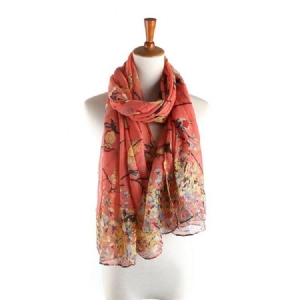 Damen Voile Vintage Print Blumenschals