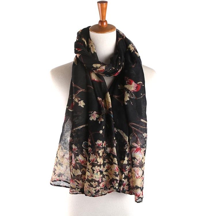 Damen Voile Vintage Print Blumenschals