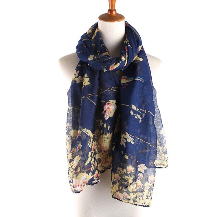 Damen Voile Vintage Print Blumenschals