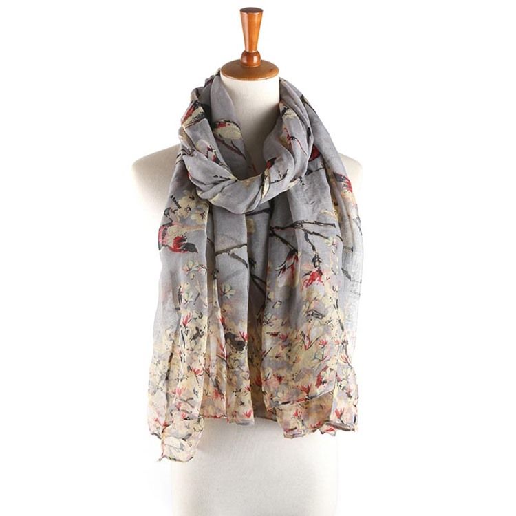 Damen Voile Vintage Print Blumenschals