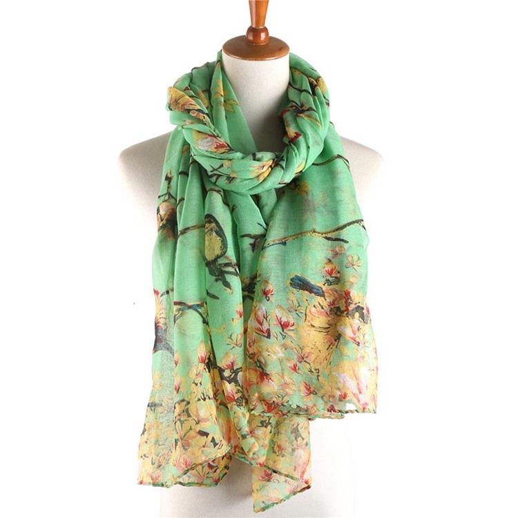 Damen Voile Vintage Print Blumenschals