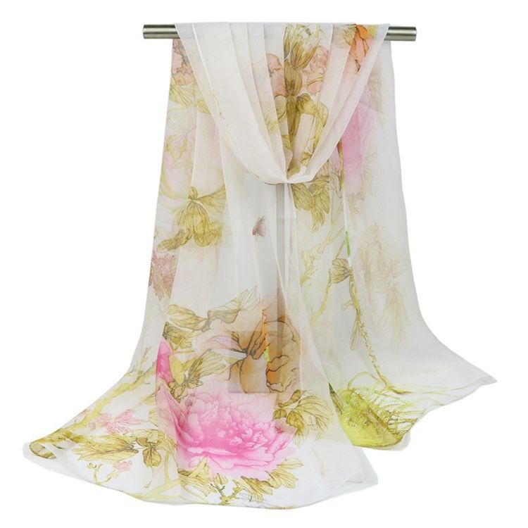 Einfacher Und Eleganter Chiffon-blumenschal Für Frauen