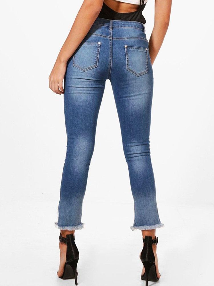 Skinny Denim Asymetryczne Damskie Dżinsy