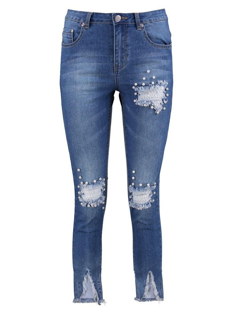 Skinny Denim Asymetryczne Damskie Dżinsy