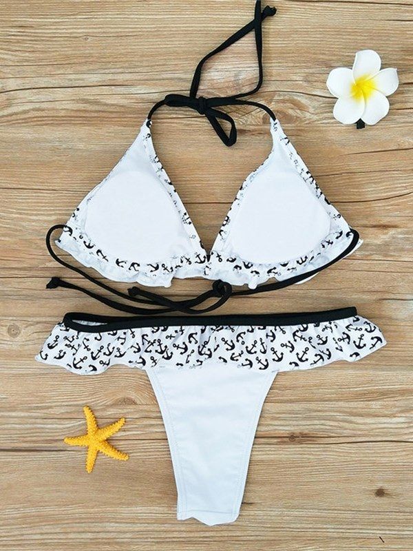 Damskie Bikini Koronkowe Z Falbanami