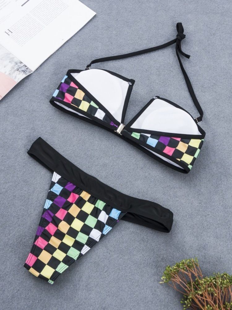 Kobiety Seksowny Zestaw Bikini W Kratę