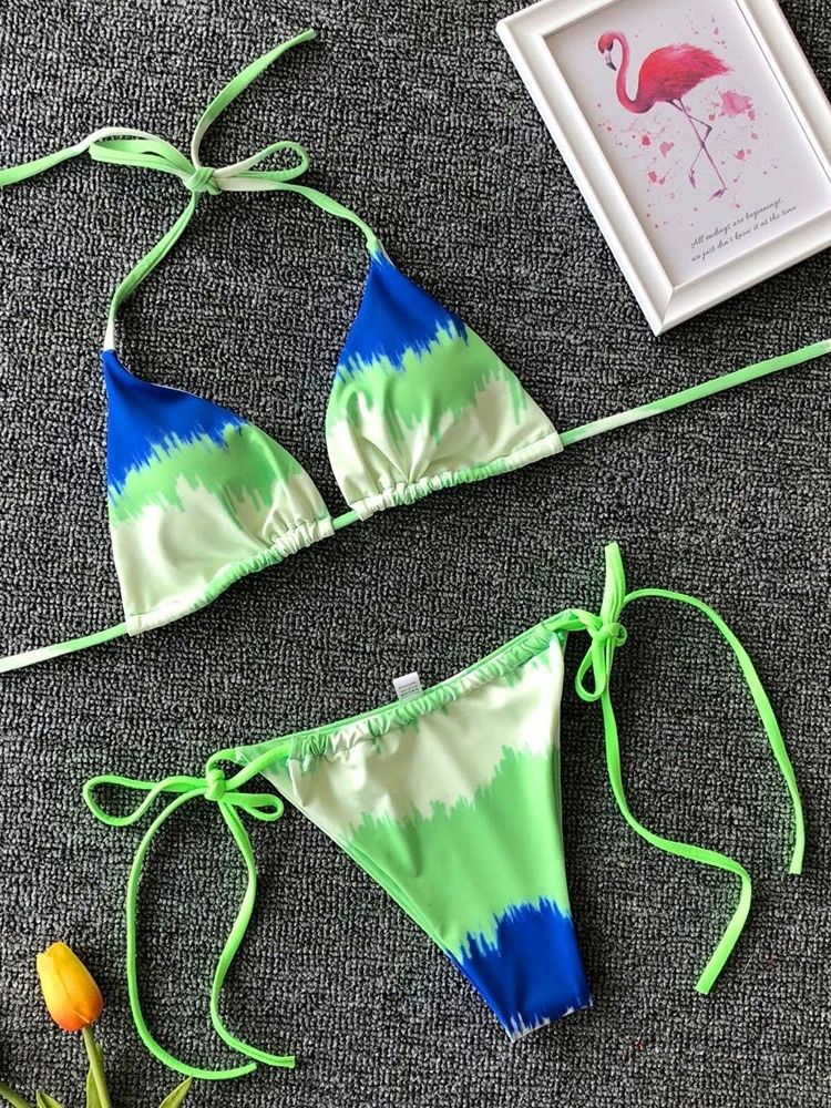 Kolorowe Damskie Sznurowane Seksowne Bikini