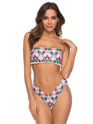 Sexy Zestaw Bikini Z Geometrycznym Wzorem Dla Kobiet