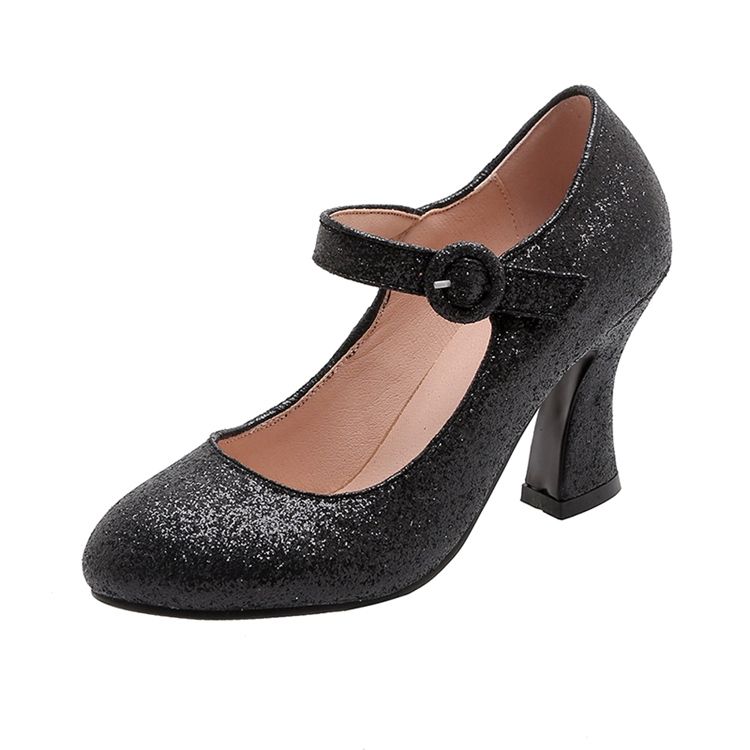 Damskie Klamry Cekiny Okrągłe Toe 8 cm Cienkie Buty