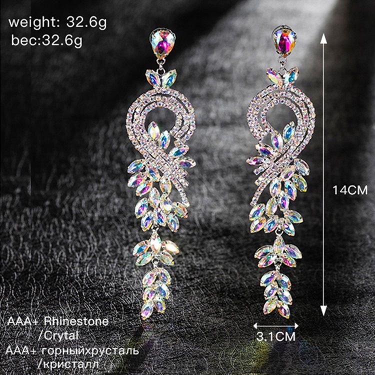 Diamante Rhinestone Rocznica Mody Kolczyki