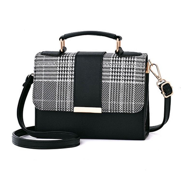 Kolorowe Bloki Pu Houndstooth Square Tote Bag