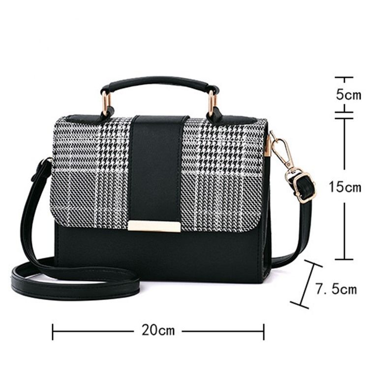 Kolorowe Bloki Pu Houndstooth Square Tote Bag