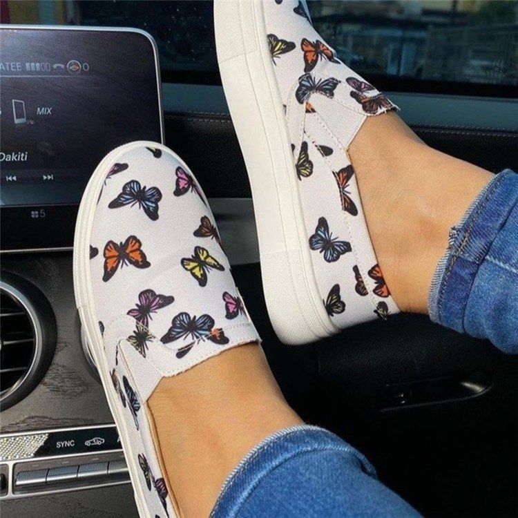 Płaskie Z Nicią Okrągły Toe Casual Cienkie Buty Damskie