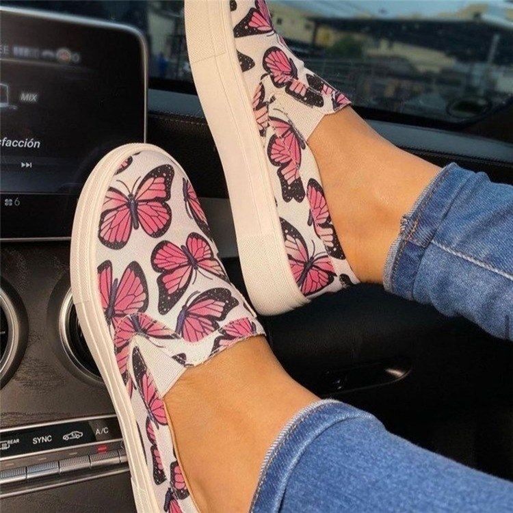 Płaskie Z Nicią Okrągły Toe Casual Cienkie Buty Damskie