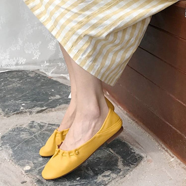 Pu Square Toe Slip-on Block Heel Damskie Buty Na Płaskim Obcasie