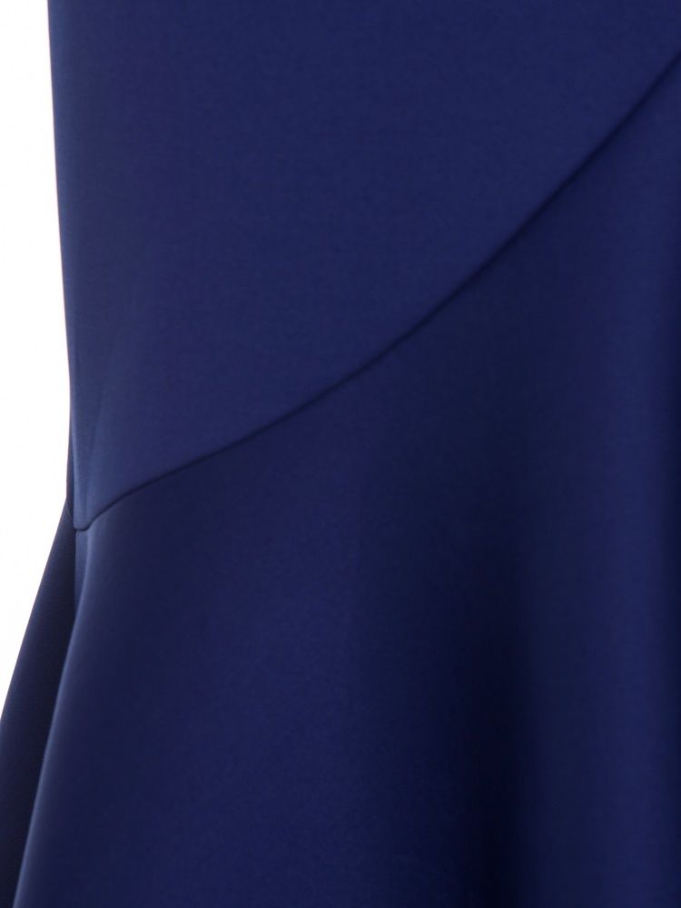 Kobieta Eicdress Royal Blue Back Zip Gładka Sukienka Maxi