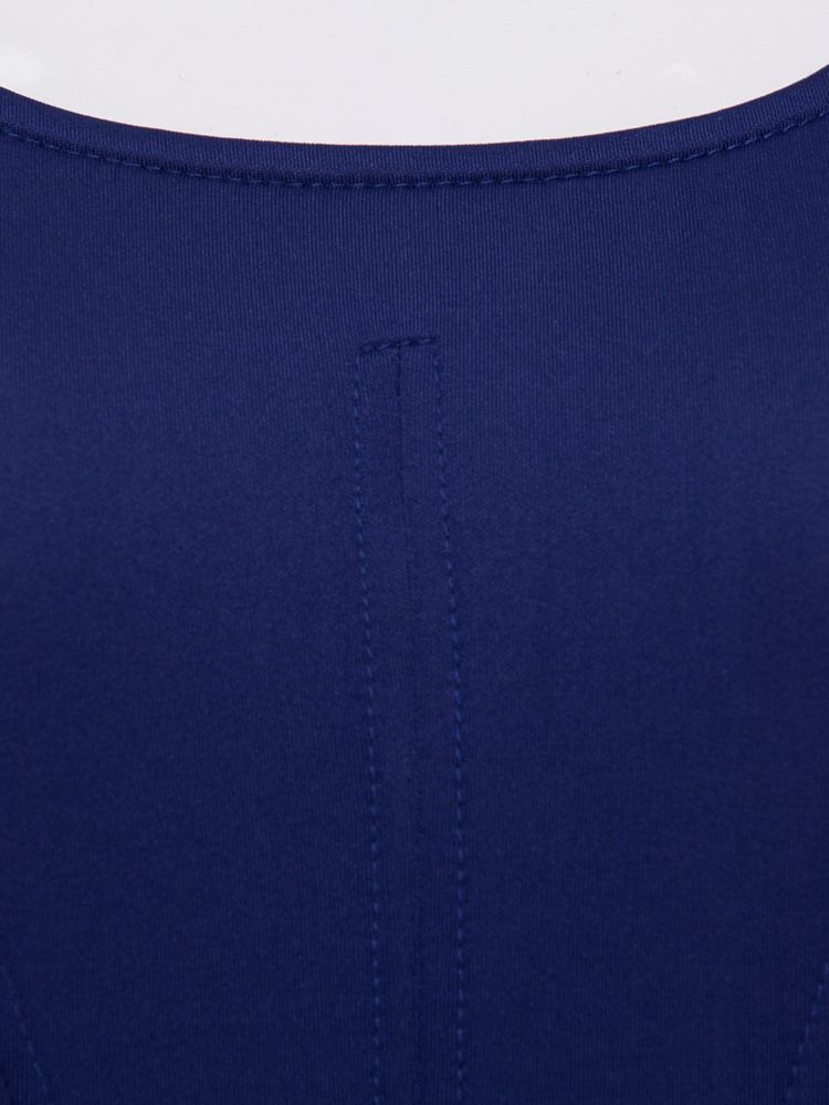 Kobieta Eicdress Royal Blue Back Zip Gładka Sukienka Maxi