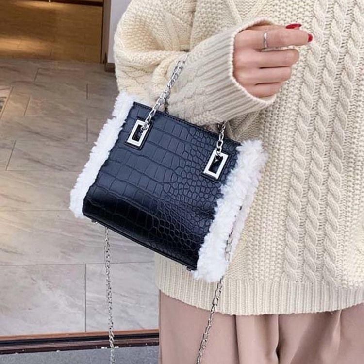 Damskie Torebki Crossbody Z Łańcuszkiem Z Aligatora Z Pu