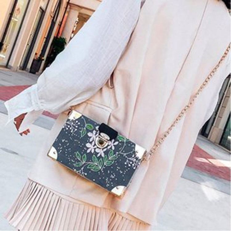 Haftowane Kwiatowe Torby Crossbody Z Klapką Pu