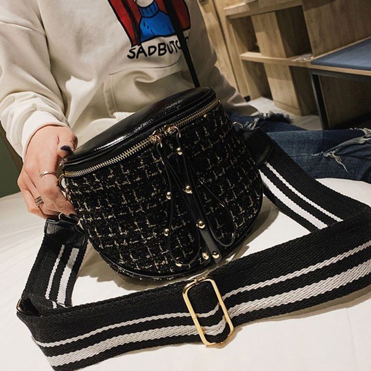 Torby Crossbody Z Mieszanek Wełny W Kratę