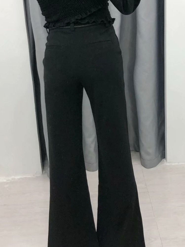 Damskie Spodnie Slim Bellbottoms Z Wysokim Stanem