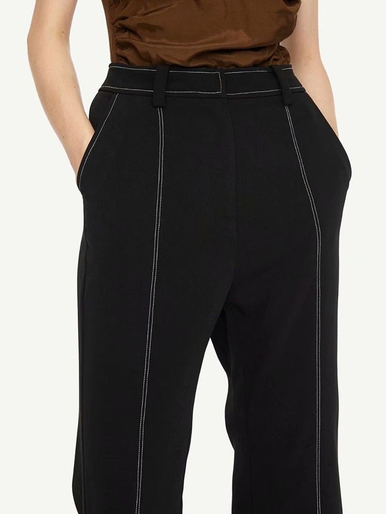 Damskie Spodnie Slim Bellbottoms Z Wysokim Stanem