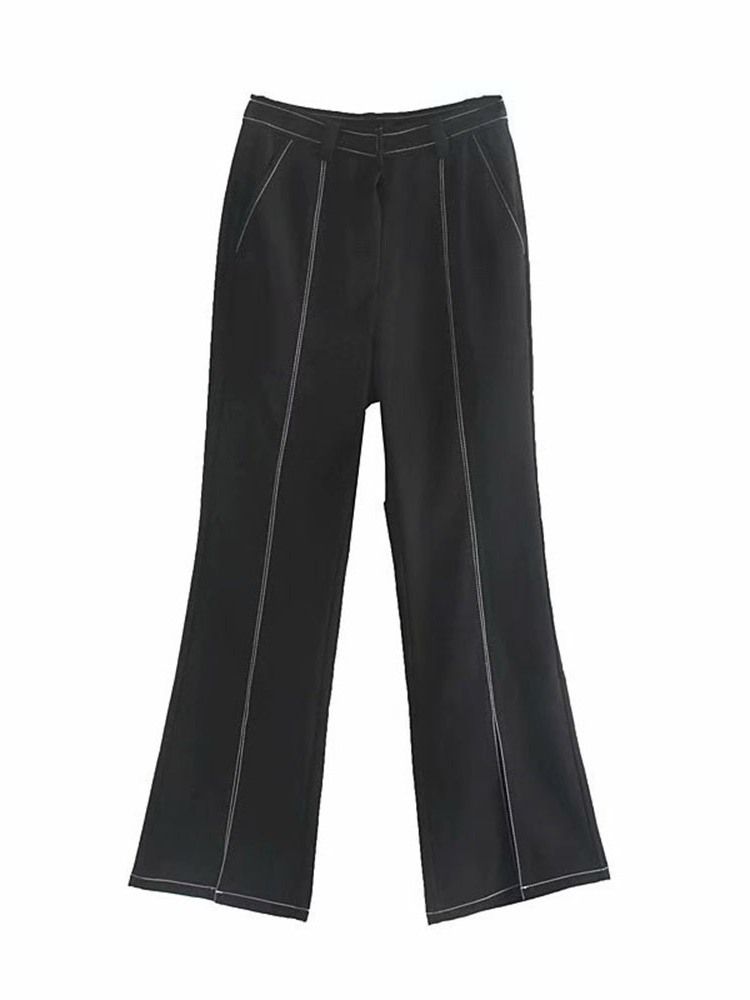 Damskie Spodnie Slim Bellbottoms Z Wysokim Stanem