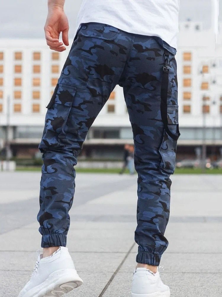 Męskie Spodnie Ołówkowe Kamuflaż Z Kieszenią W Połowie Talii Casual Casual Pants