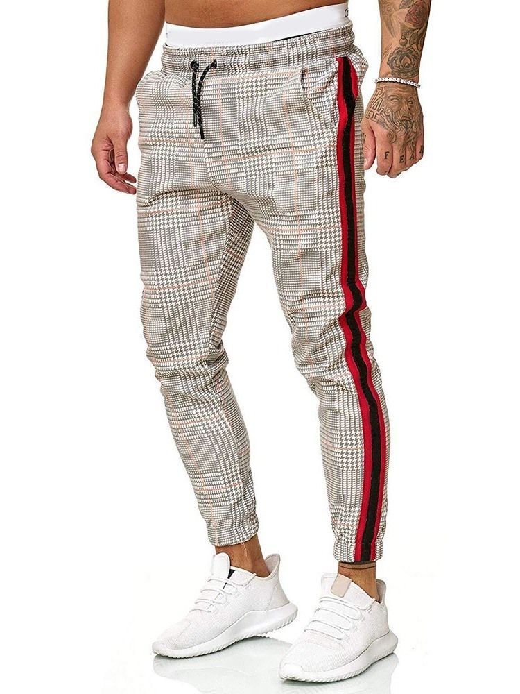 Męskie Spodnie Ołówkowe Z Kolorowymi Blokami Patchwork Casual Four Seasons Casual Pants