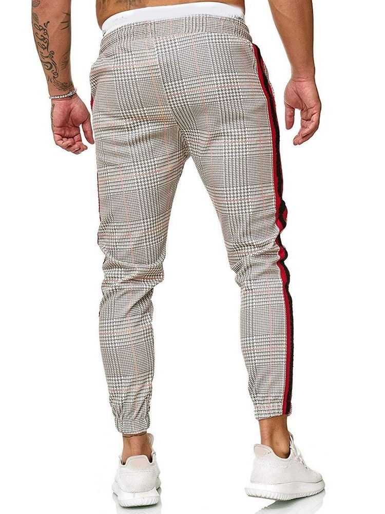 Męskie Spodnie Ołówkowe Z Kolorowymi Blokami Patchwork Casual Four Seasons Casual Pants