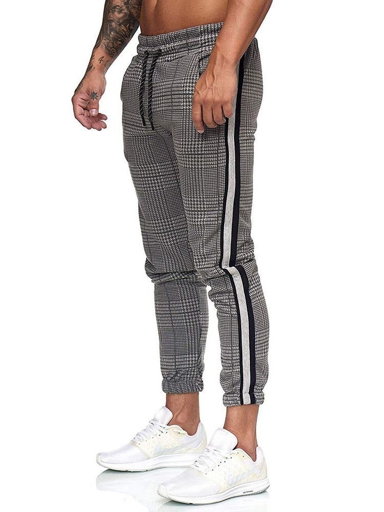 Męskie Spodnie Ołówkowe Z Kolorowymi Blokami Patchwork Casual Four Seasons Casual Pants