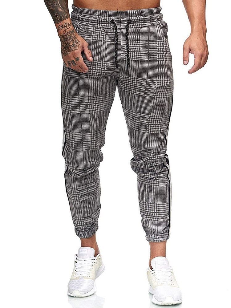 Męskie Spodnie Ołówkowe Z Kolorowymi Blokami Patchwork Casual Four Seasons Casual Pants