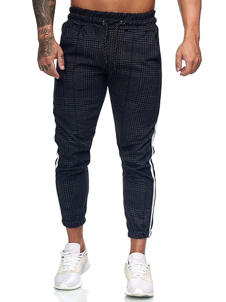 Męskie Spodnie Ołówkowe Z Kolorowymi Blokami Patchwork Casual Four Seasons Casual Pants