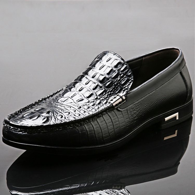 Slip-on Low-cut Górna Gładka Okrągły Toe Cienkie Buty Męskie Oksfordzie