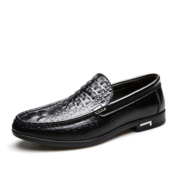 Slip-on Low-cut Górna Gładka Okrągły Toe Cienkie Buty Męskie Oksfordzie