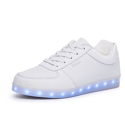 Okrągłe Toe Płaski Obcas Zasznurować Męskie Buty Led