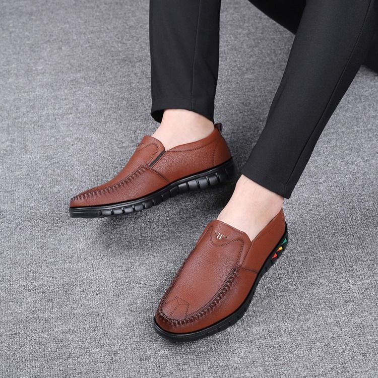 Pu Slip-on Okrągłe Toe Męskie Wygodne Buty