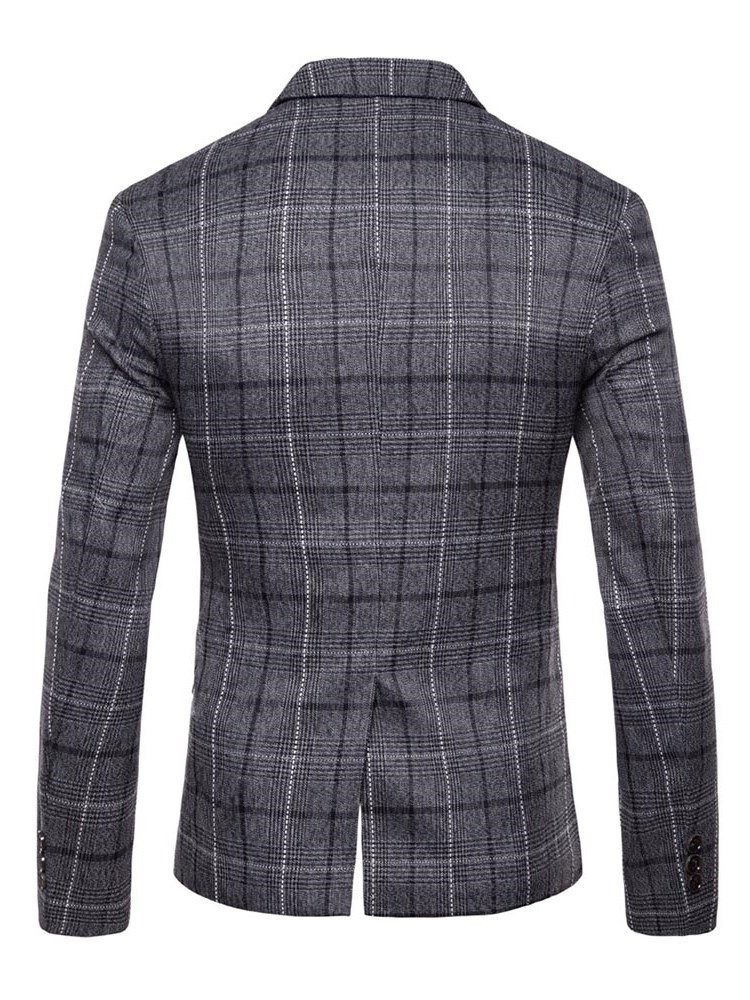 Ericdres Plaid One Button Straight Męska Marynarka Na Co Dzień