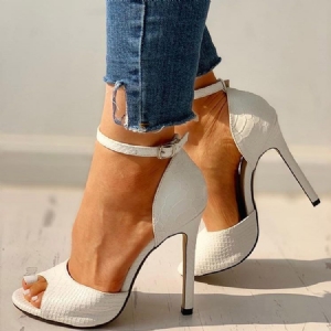 Kobiece Klamry Peep Toe Kamienne Nisko Wycięte Górne Cienkie Buty