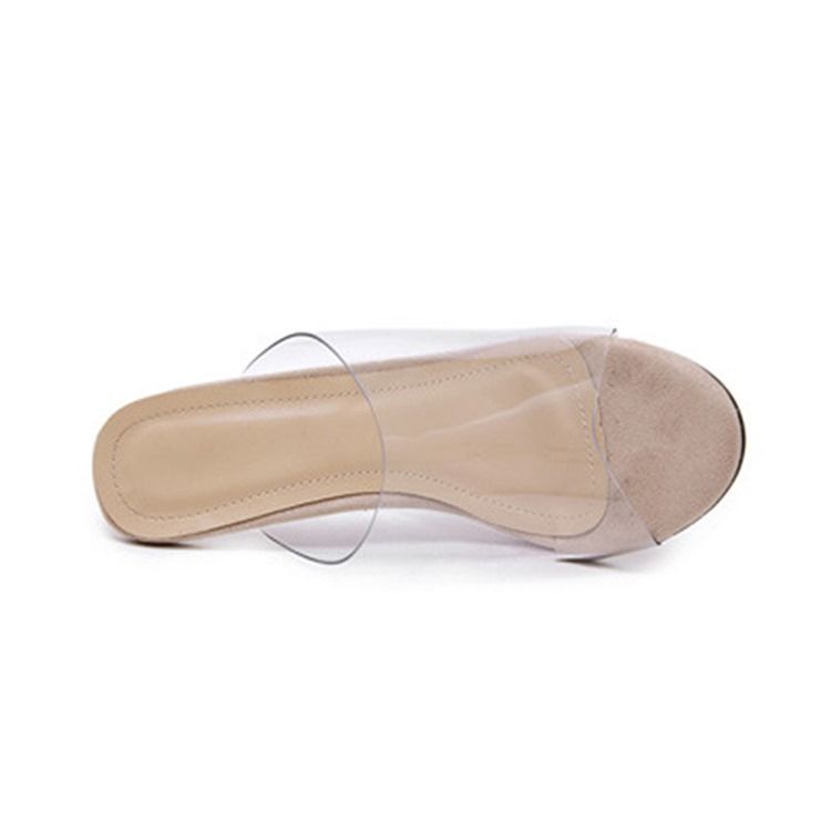 Pvc Wedge Heel Slip-on Klapki Damskie