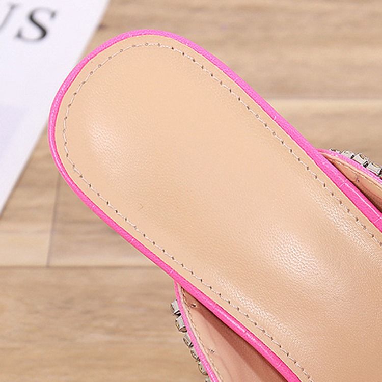 Slip-on Flip Flop Rhinestone Damskie Kapcie Na Co Dzień